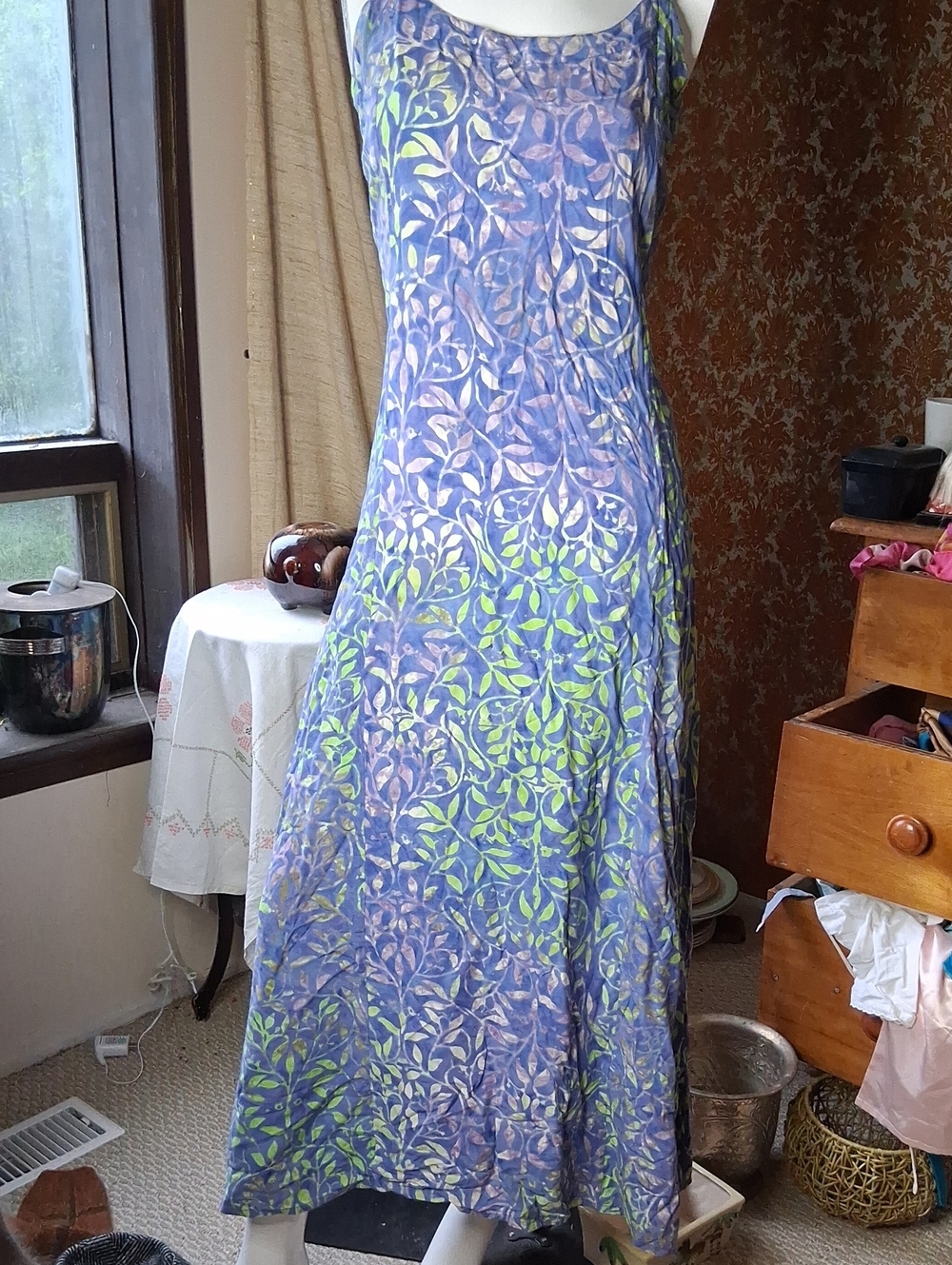 Lost River Sleeveless Scoop Neck Maxi Dress Rayon W. Waist Tie